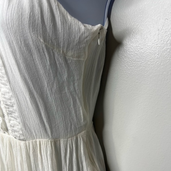 Lulu’s Cream Gauze Crochet Embroidered Halter Tiered Bohemian Maxi Dress - Picture 4 of 8